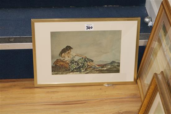 Six assorted prints after William Russell Flint, largest 30 x 39cm